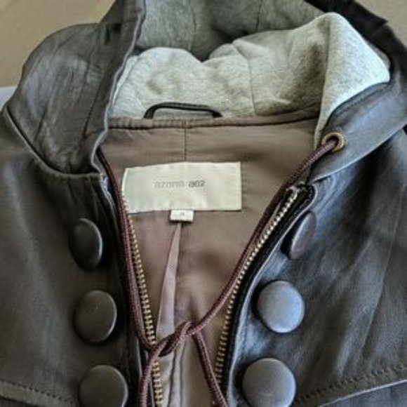 Azona a02 leather bomber hoodie S - Picture 4 of 6